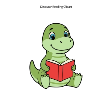 Free Dinosaur Reading Vector Clipart (PNG, SVG) to Edit Online