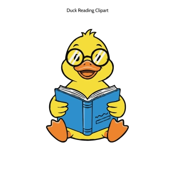 Free Duck Reading Vector Clipart (PNG, SVG) to Edit Online