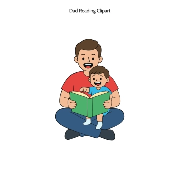 Free Dad Reading Vector Clipart (PNG, SVG) to Edit Online