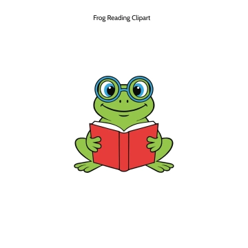 Free Frog Reading Vector Clipart (PNG, SVG) to Edit Online