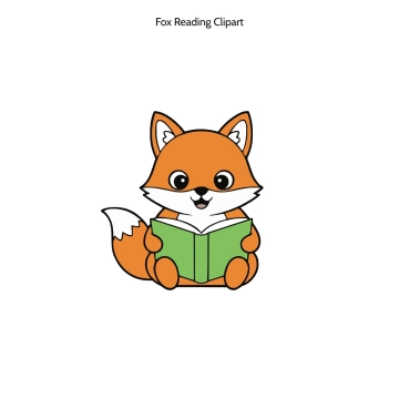 Free Fox Reading Vector Clipart (PNG, SVG) to Edit Online
