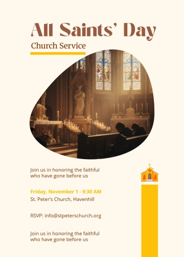 Free All Saints' Day Church Invitation Template to Edit Online