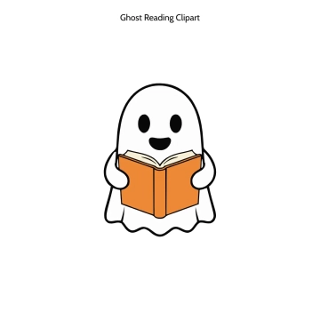 Free Ghost Reading 3D Clipart (PNG, SVG) to Edit Online