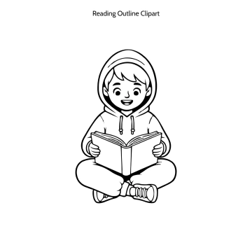 Free Reading Outline Vector Clipart (PNG, SVG) to Edit Online