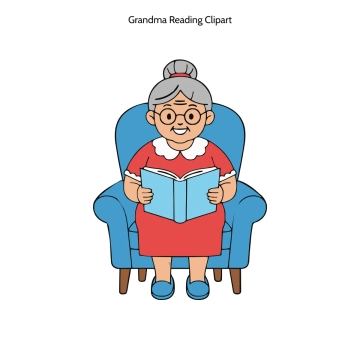 Free Grandma Reading Vector Clipart (PNG, SVG) to Edit Online