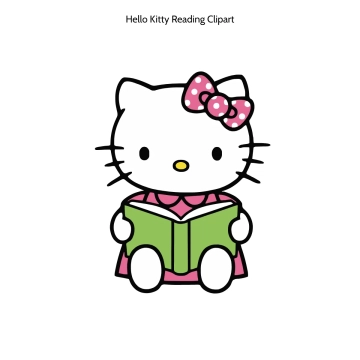 Free Hello Kitty Reading Vector Clipart (PNG, SVG) to Edit Online
