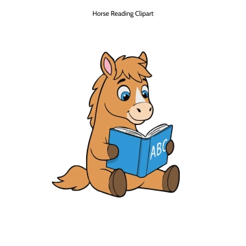 Free Horse Reading Vector Clipart (PNG, SVG) to Edit Online