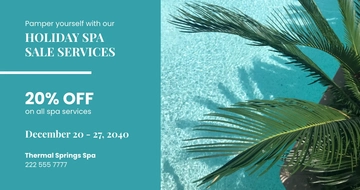 Free Spa Holiday Sale Facebook Post Template to Edit Online