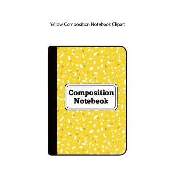 Free Yellow Composition Notebook Vector Clipart (PNG, SVG) to Edit Online