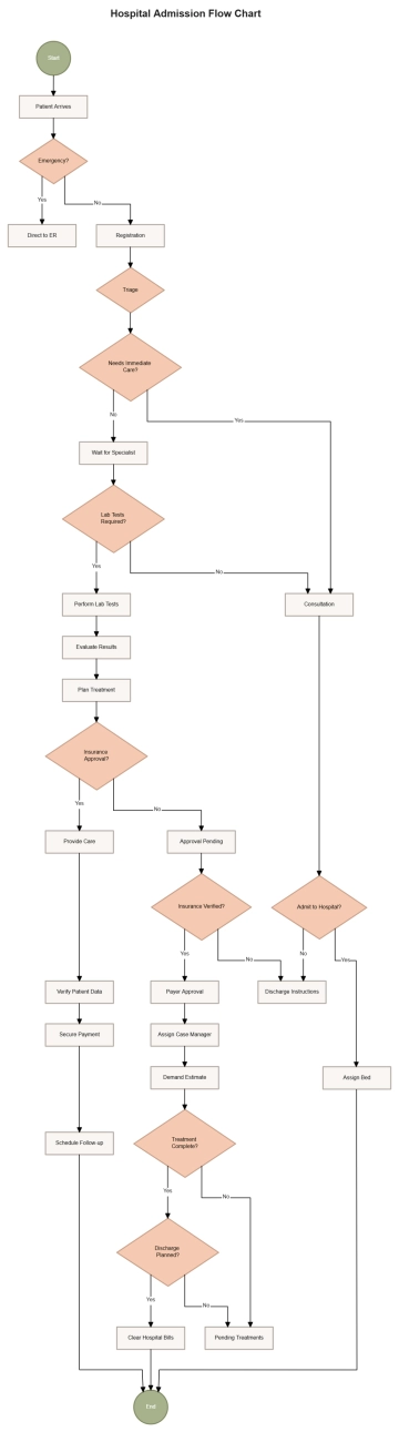 Free Hospital Admission Flow Chart to Edit Online