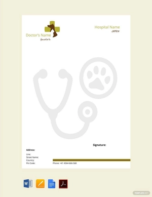 Veterinary Doctor's Prescription Template