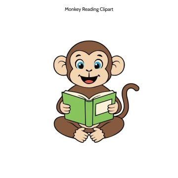 Free Monkey Reading Vector Clipart (PNG, SVG) to Edit Online