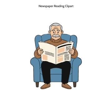 Free Newspaper Reading Vector Clipart (PNG, SVG) to Edit Online