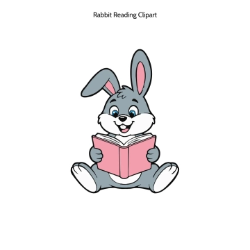 Free Rabbit Reading Vector Clipart (PNG, SVG) to Edit Online