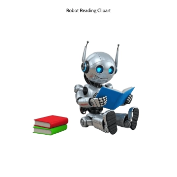 Free Robot Reading Vector Clipart (PNG, SVG) to Edit Online