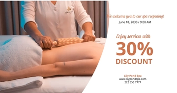 Free Spa Reopening Facebook Post Template to Edit Online