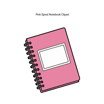 Free Pink Spiral Notebook Vector Clipart (PNG, SVG) to Edit Online