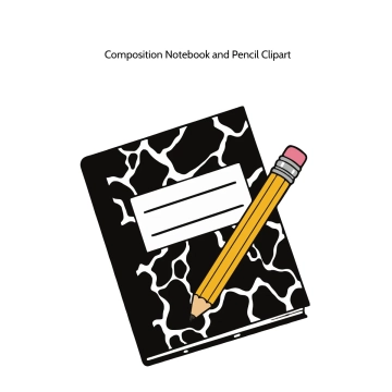 Free Composition Notebook and Pencil Vector Clipart (PNG, SVG) to Edit Online