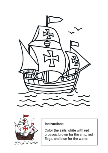 Free Columbus Day Coloring Worksheet Template to Edit Online