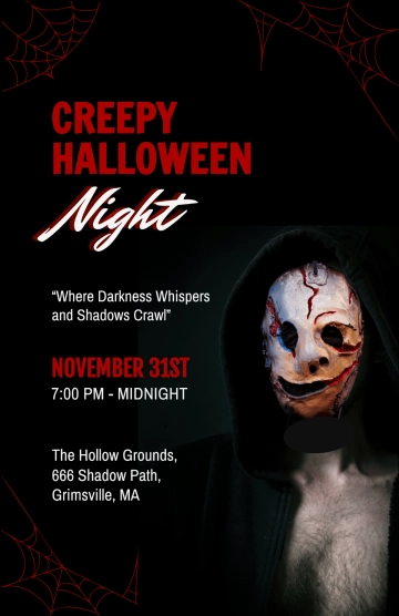 Free Creepy Halloween Poster Template to Edit Online