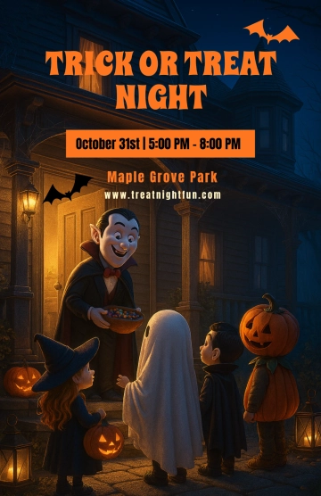 Halloween Trick or Treat Poster Template Halloween Trick or Treat Poster Template