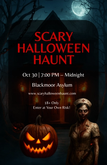 Free Scary Halloween Poster Template to Edit Online