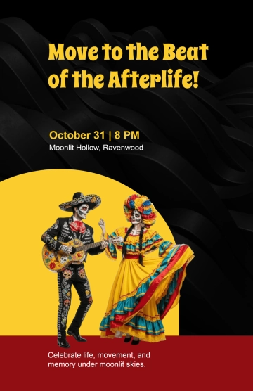 Free Modern Halloween Dance Poster Template to Edit Online