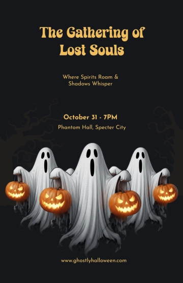 Free Halloween Ghost Poster Template to Edit Online