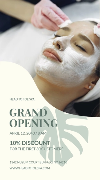Spa Opening Whatsapp Post Template