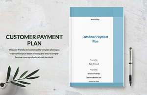Customer Payment Plan Template