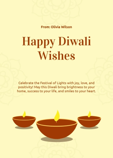Free Editable Happy Diwali Wishes Template to Edit Online