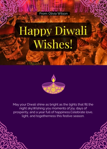 Free Happy Diwali Wishes Design Template to Edit Online