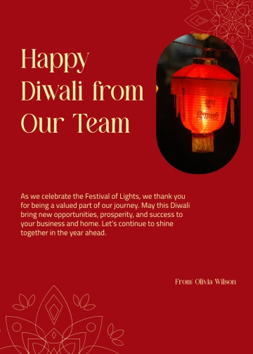 Free Business Happy Diwali Wishes Template to Edit Online
