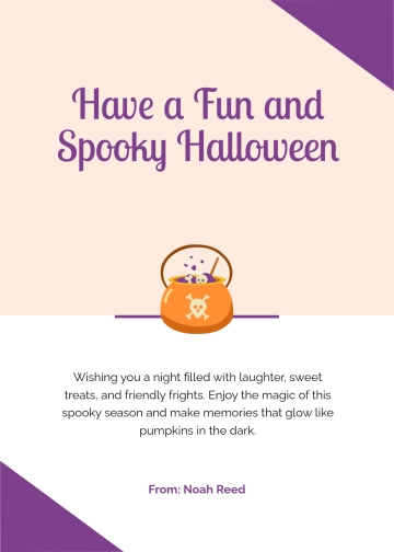 Free Simple Halloween Wishes Template to Edit Online