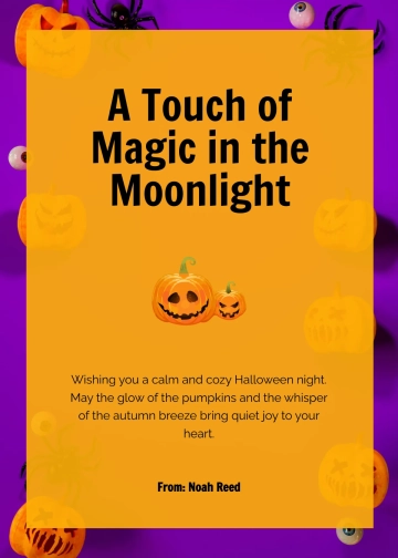 Free Printable Halloween Wishes Template to Edit Online