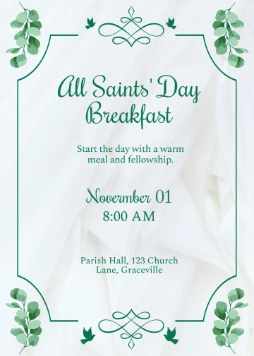 Free All Saints' Day Breakfast Invitation Template to Edit Online