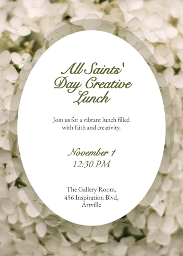 Free Creative All Saints' Day Lunch Invitation Template to Edit Online
