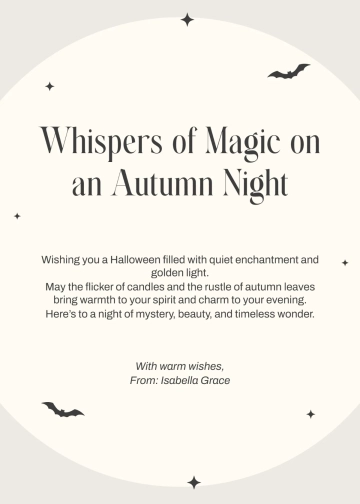 Free Elegant Halloween Wishes Template to Edit Online