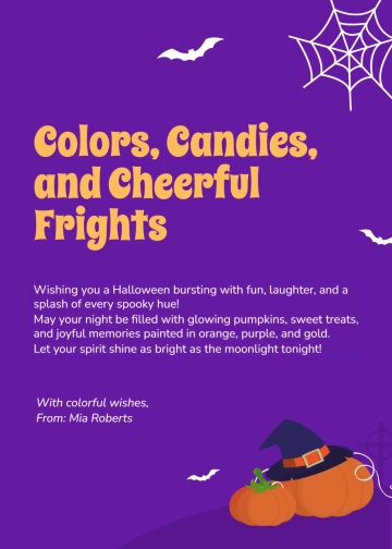 Free Colorful Halloween Wishes Template to Edit Online