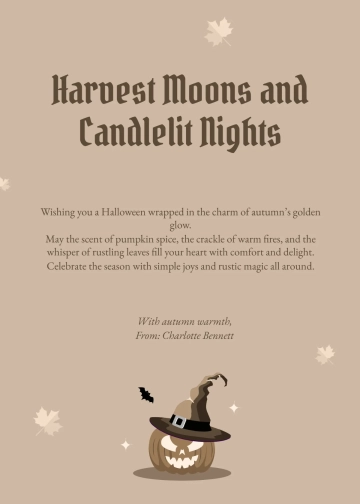 Free Rustic Halloween Wishes Template to Edit Online