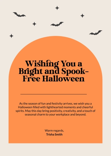 Free Professional Halloween Wishes Template to Edit Online