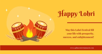 Free Lohri Greeting Facebook Post Template to Edit Online