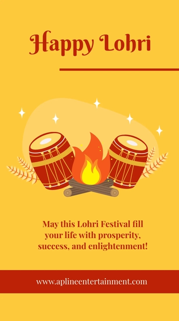 Free Lohri Greeting Whatsapp Post Template to Edit Online