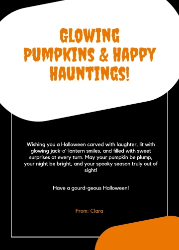 Free Halloween Pumpkin Wishes Template to Edit Online
