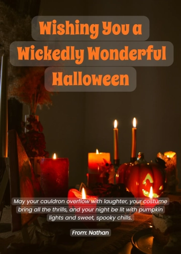 Free Halloween Wishes Card Template to Edit Online
