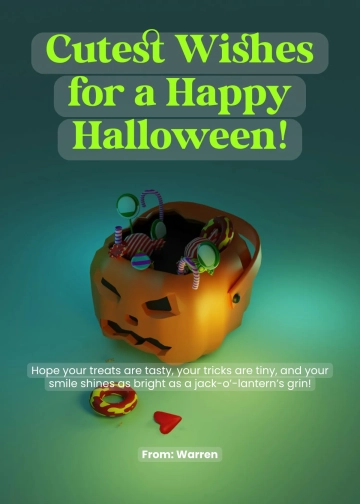 Free Cute Halloween Wishes Template to Edit Online