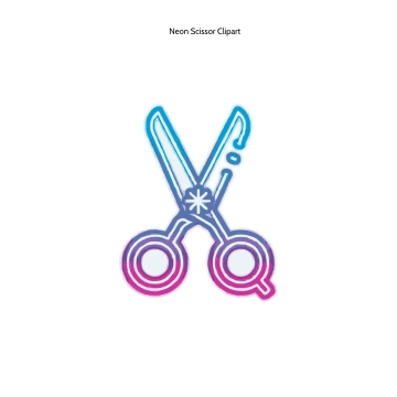 Free Neon Scissor Clipart Template to Edit Online