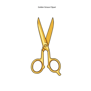 Free Golden Scissor Clipart Template to Edit Online
