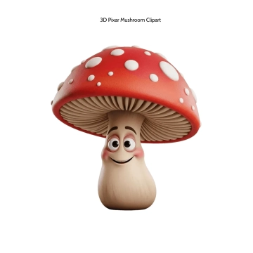 Free 3D Pixar Mushroom Clipart Template to Edit Online