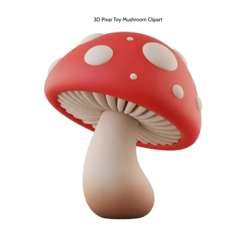 Free 3D Pixar Toy Mushroom Clipart Template to Edit Online